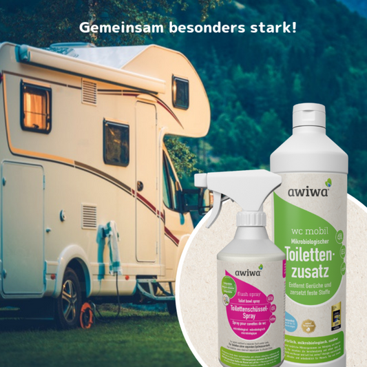 flush spray Bio Sanitärflüssigkeit Spülwasserzusatz Camping Toilettenzusatz